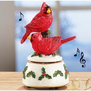 Vintage Red Carnival Christmas Music Box See video